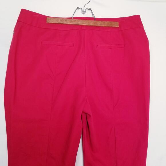 Style & Co Red Stretch Pants Flat Front Zip Front Pockets Tapered Leg Size 16 - Picture 4 of 7